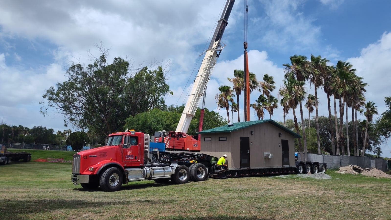 Force Heavy Haul transporting a crane in Texas